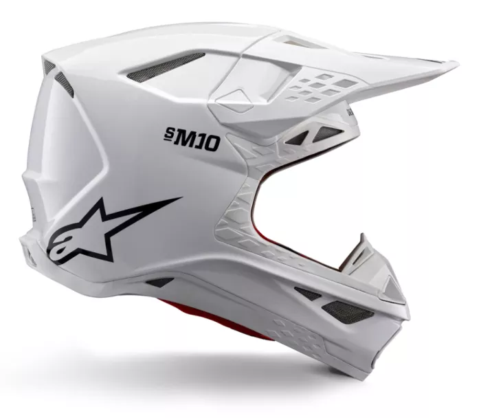 Motokrosová prilba 2026 Alpinestars S-M10 Supertech Solid white/glossy