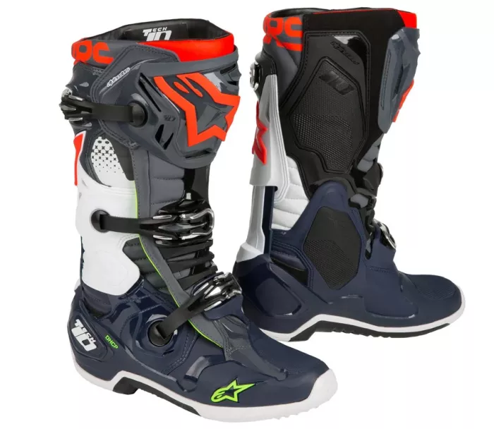 Motokrosové topánky Alpinestars Tech 10 gray / blue / red