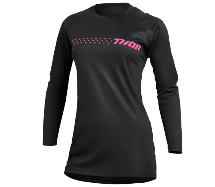 Dámsky dres Thor Sector Minimal black/fluo pink veľkosť L