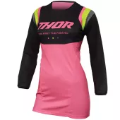 Dámsky motokrosový - enduro dres THOR PULSE RACEWEAR REV CHARCOAL/FLUO PINK