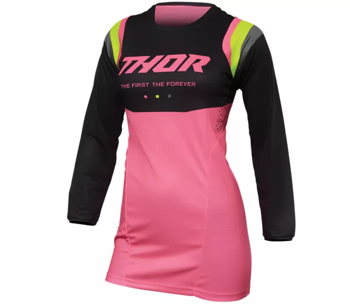 Dámsky motokrosový - enduro dres THOR PULSE RACEWEAR REV CHARCOAL/FLUO PINK