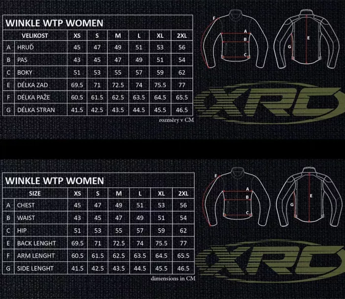 Dámska bunda na moto XRC Winkle 2.0 WTP adventure black vel. XS