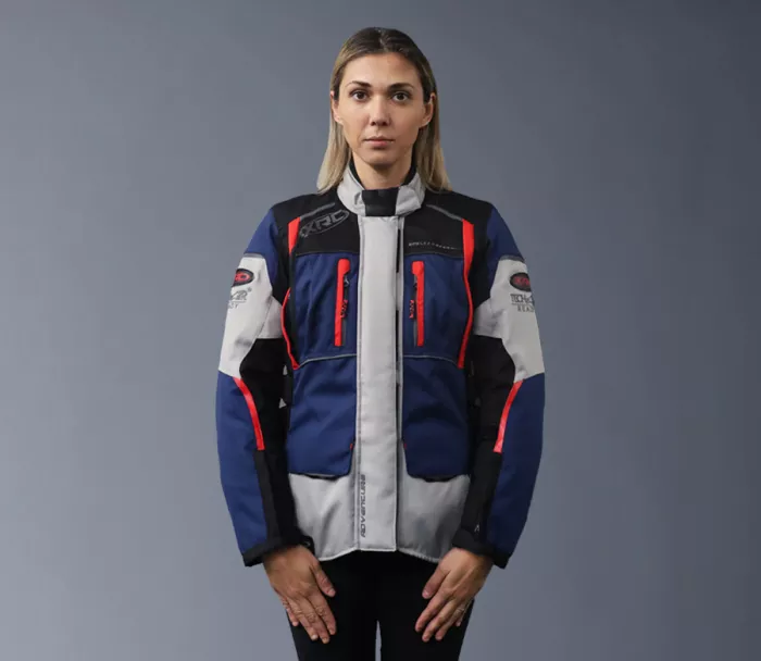 Dámska bunda na moto XRC Winkle 2.0 WTP ladies adventure jacket black/grey/blue/red