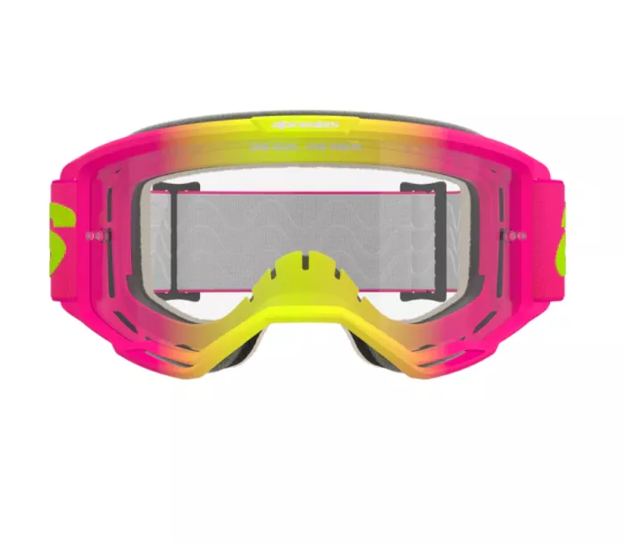Okuliare na motokros Alpinestars Vision 5 Wordmark pink/fluo yellow/clear