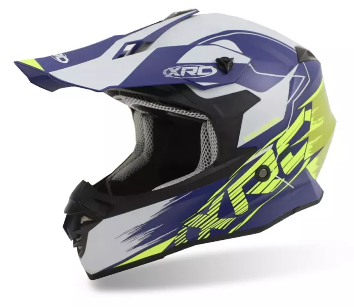 Prilba na motokros XRC MX Caledon matt blue/white/yellow vel´. XL