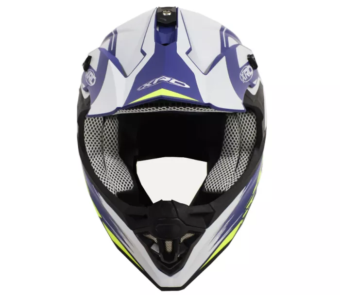 Prilba na motokros XRC MX Caledon matt blue/white/yellow vel´. XL