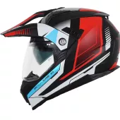 Helma na motocykl XRC Dual Alpiner 2.0 matt black/red/blue