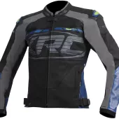 Kožená bunda na moto XRC Moos blk/blue/grey