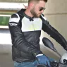 XRC Krazer black/white/fluo leather jacket men