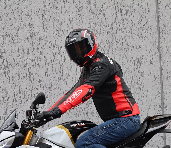 Kožená bunda XRC Moos 2.0 HLT men blk/red/wht