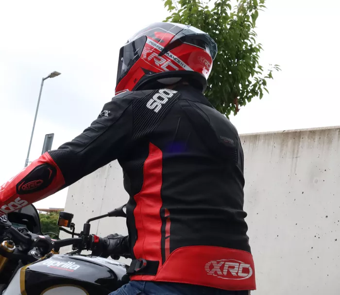 Kožená bunda XRC Moos 2.0 HLT men blk/red/wht