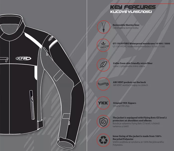 Dámska bunda na motorku XRC Totter WTP blk/grey/fluo