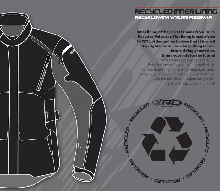 Dámska bunda na moto XRC Winkle WTP blk/grey/fluo