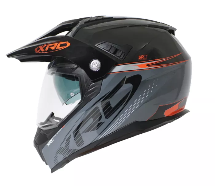 Motocyklová prilba XRC Dual Alpiner 3.0 tmavo šedá/čierna/oranžová vel´ 2XL