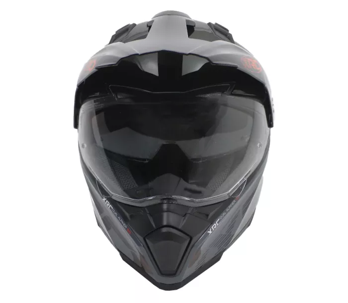 Motocyklová prilba XRC Dual Alpiner 3.0 tmavo šedá/čierna/oranžová vel´ 2XL
