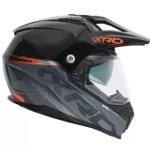 Motocyklová prilba XRC Dual Alpiner 3.0 tmavo šedá/čierna/oranžová vel´ 2XL
