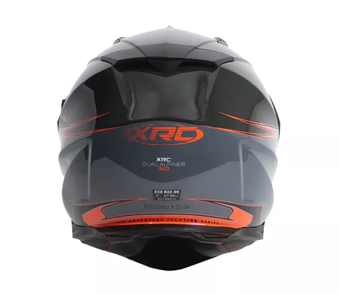 Motocyklová prilba XRC Dual Alpiner 3.0 tmavo šedá/čierna/oranžová vel´ 2XL