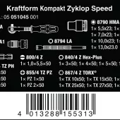 WERA Zyklop speed ratchet kit 26 pcs. 1/4" drive - Metric